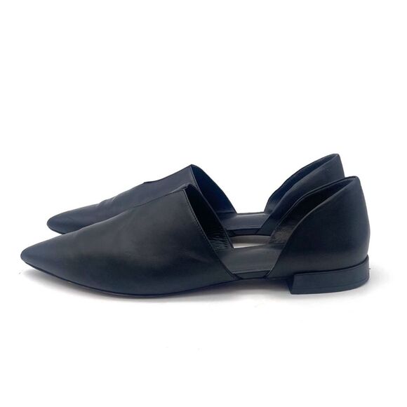 Vince Darlington Pointed Toe D’Orsay Flats Black Leather Designer Loafer Size 7 - Picture 5 of 16